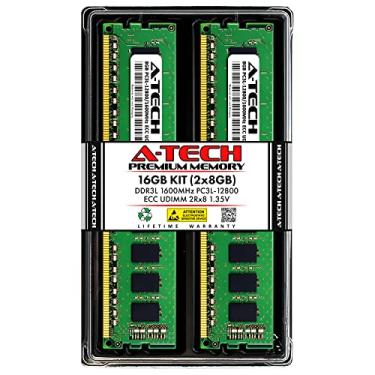 Imagem de A-Tech Kit de servidor 16 GB (2 x 8 GB) 2Rx8 PC3L-12800E DDR3 1600MHz ECC Unbuffered UDIMM 240-Pin Dual Rank DIMM 1.35V Workstation Server Memory RAM Upgrade Stick Modules (A-Tech Enterprise Series)
