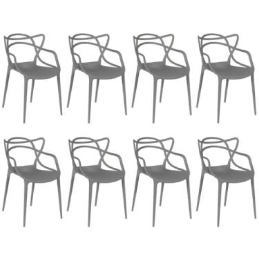 Imagem de Kit 8 Cadeiras Allegra - Cinza Escuro