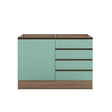 Imagem de Balcão de Pia 4 Gavetas Etna Carvalho OAK Menta - Poliman