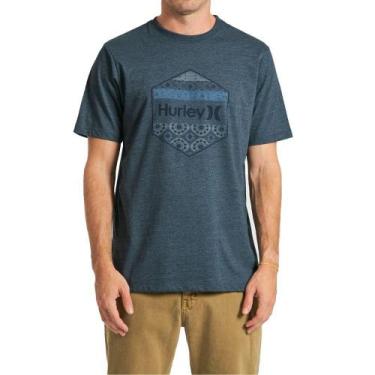 Imagem de Camiseta Hurley Redstone Masculina Azul Marinho Mescla