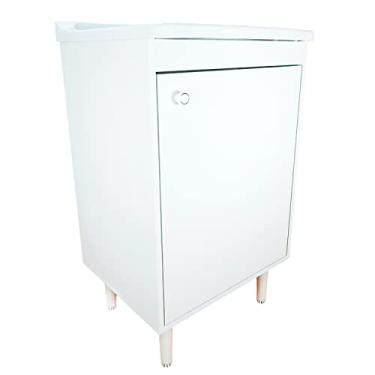 Imagem de Balcão 1 Porta Para Lavanderia 53cm + Tanque 34 Litros Astra Cor: Tanque Branco
