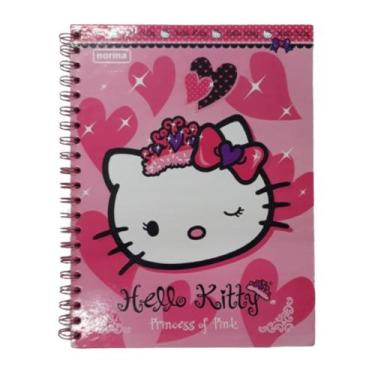 Imagem de Caderno Escolar Espiral Norma 96 Folhas Hello Kitty