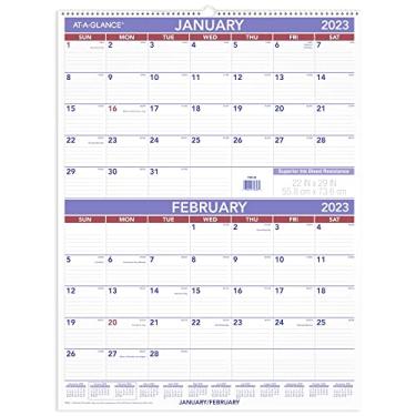 Imagem de Calendário de parede 2023 da AT-A-GLANCE, 55,88 cm x 73,66 cm, grande, 2 meses (PM928)