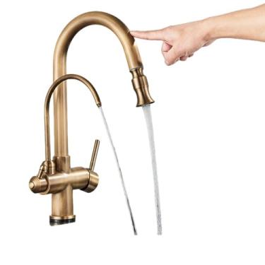 Imagem de Torneira filtrada de latão para cozinha, torneira removível com filtro de água de rotação 360 3 em 1, misturador de pia de cozinha, purificação de água, modelo touch B, 1