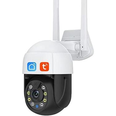 Imagem de Câmera de segurança externa, câmera Tuya WiFi de 5MP Zoom digital 5X à prova d'água Câmera PTZ externa AI Rastreamento automático Detecção humana Visão noturna colorida