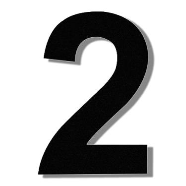 Imagem de COBATA Números de casa modernos - números de endereço residencial de aço inoxidável de 25,4 cm de altura/aparência flutuante/fácil de instalar/preto/número 2