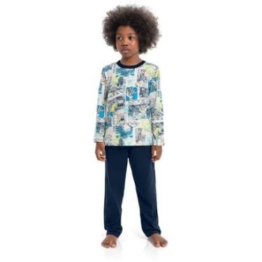 Imagem de Pijama Infantil Masculino com Camiseta e Calça Sleepwear Quimby-Masculino