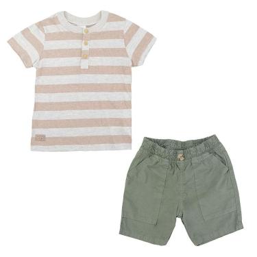 Imagem de Conjunto Infantil Masculino LucBoo Little Friends Marrom-Feminino