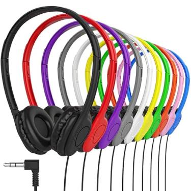 Imagem de Maeline Fones de ouvido ajustáveis de 3,5 mm com almofadas de couro (pacote com 10)