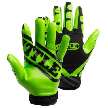 Imagem de Battle Luvas de futebol esportivo ultra-stick wide receiver - luvas de futebol adulto e jovem - adulto 2GG, verde neon/preto