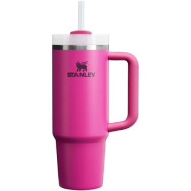 Imagem de STANLEY Copo Quencher H2.0 com alça e canudo 850 g | Tampa Flowstate de 3 posições | Suporte de copo compatível para viagens | Copo de aço inoxidável isolado | Livre de BPA | Fúcsia