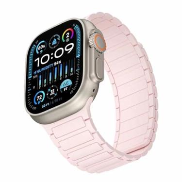 Imagem de O-SEN Pulseira Esportiva de Silicone Magnética Rosa para Apple Watch 49mm/45mm/44mm/42mm/38mm, Series 9/8/SE/7/6/5/4/3 e Ultra/Ultra 2