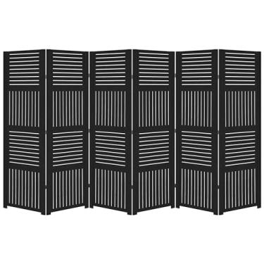 Imagem de Biombo Pintado Divisoria Separador de Ambiente MDF Preto ou Branco (Preto, 6 Horizontal Vertical)
