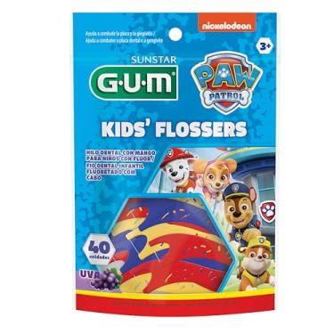 Imagem de Flosser GUM Patrulha Canina, Fio Dental Infantil com haste, Sabor Uva, 40 unid., Gum, Sortidas