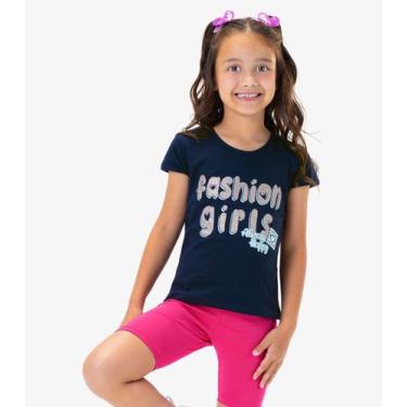 Imagem de Blusa Infantil Feminina Fashion Girls Rovi Kids Azul - Rovitex Kids