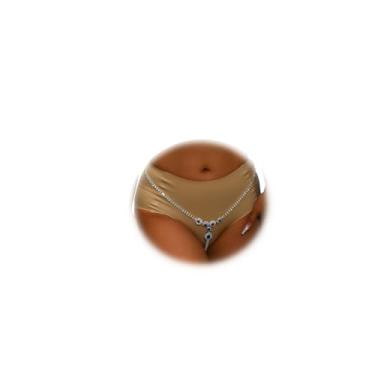 Imagem de Cusmyre Calcinha fio dental de corrente azul cristal sexy corrente de strass calcinha fio dental festival rave fio dental joias para mulheres, Medium, Liga metálica, Liga metálica.