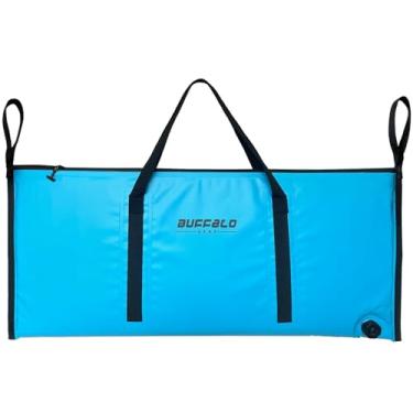 Imagem de Bolsa térmica de peixe Buffalo Gear, bolsa grande para matar, sacos de peixe monstro, ocupa menos espaço, fácil de limpar, perfeita à prova de vazamento, mar, lago e rio pescaria 40 polegadas, 48 polegadas e 60 polegadas., Azul, 40"