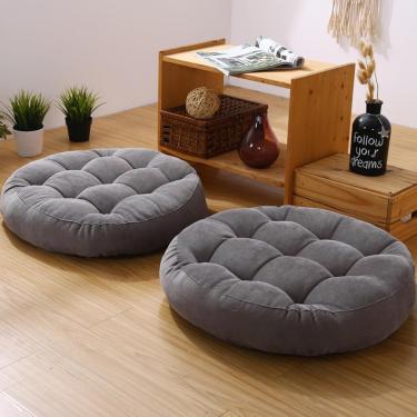 Imagem de Almofada de assento para cadeira de jantar Almofada para cadeira de cozinha de jardim Almofadas de cadeira de veludo Almofada de assento tufada grossa Almofada de chão extra grande Almofada