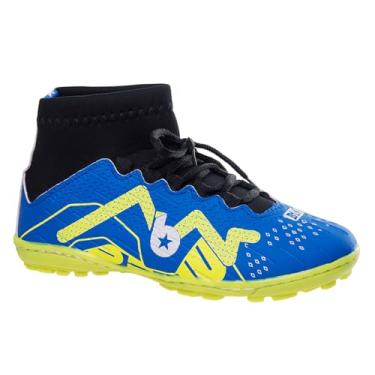 Imagem de Chuteira Infantil Society Botinha Cano Alto 28 ao 33 com Solado Costurado (AZUL, BR, Criança de 4 a 8 anos, Numérico, 33)