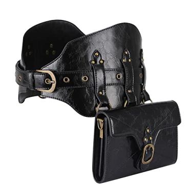 Imagem de Bolsa de cintura bolsa de cinto pochete transversal motocicleta caminhada suporte de telefone carteira vintage couro moda casual mochila gótica festival fantasia hip bolsa para mulheres homens, Cintura, One Size, Vestir-se