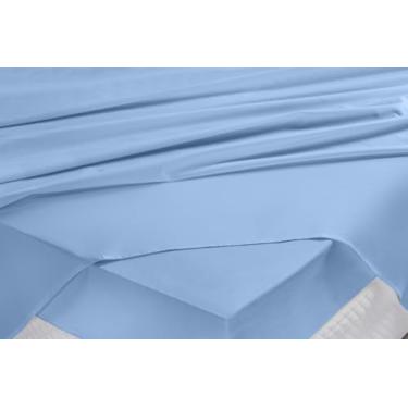 Imagem de Lençol CASAL Algodão Sem Elastico 200 FIOS Lençol de cima (AZUL, LENÇOL CASAL SEM ELASTICO)