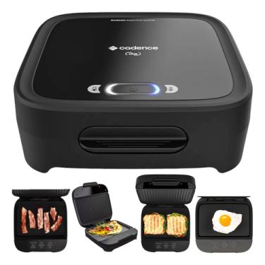 Imagem de Sanduicheira Grill Cadence Click Elétrica San400 Cadence Misteira Crepeira Lanche Chapa Hambúrguer 110v / 127v Ou 220v Sanduicheira SAN400