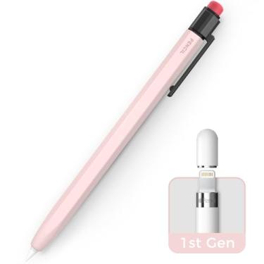 Imagem de TRONWIN Capa de lápis clássica para Apple Pencil 1ª geração, capa protetora de silicone, aderência perfeita, compatível com Apple Pencil 1ª geração (rosa)