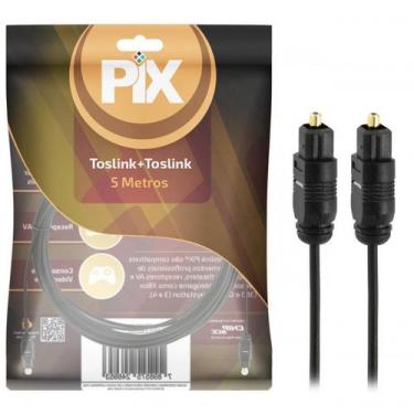 Imagem de Cabo Óptico Toslink PIX 5 metros, Áudio, 5m, Óptico, 1 ano