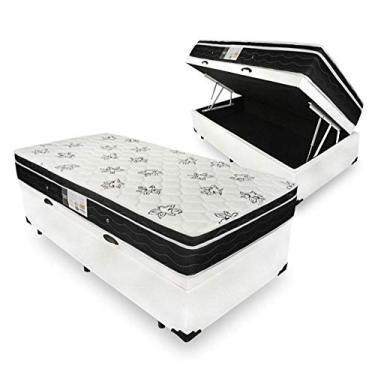Imagem de Cama Box Com Baú + Colchão De Molas - Ortobom - Physical Nanolastic (Branco, Solteiro)
