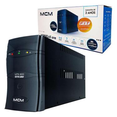 Imagem de Nobreak MCM 600VA, UPS 600 ONE FIT, Entrada Bivolt, Saída 115V, 4 Toma