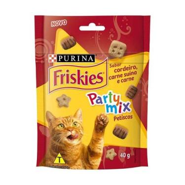 Imagem de Petisco Friskies para Gatos Adultos Sabor Cordeiro, Carne Suína e Carn
