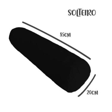 Imagem de Capa para Rolo de Cabeceira Solteiro 85x20cm Preta Arrumadinho Enxovai