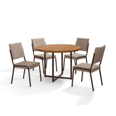 Imagem de Mesa jantar redonda romana rubia 4cadeiras rainha raissa new