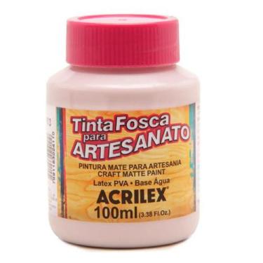 Imagem de Tinta Fosca para Artesanato Acrilex 03210 100ml, Rosa Bebe 813