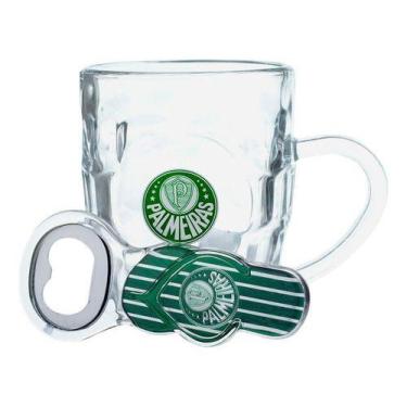 Imagem de Kit Presente Palmeiras Caneca + Abridor Garrafa - 310ml - Mileno Comer
