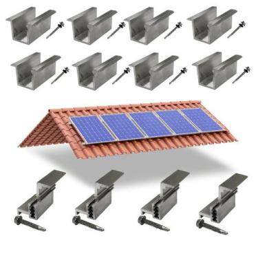 Imagem de Kit Fixador Grampo Final Regulável E Intermediário Tipo U 05 - Perfil 