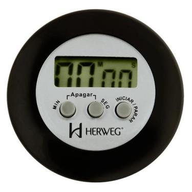 Imagem de Cronômetro Digital Progressivo Regressivo Preto Timer Herweg, Preto