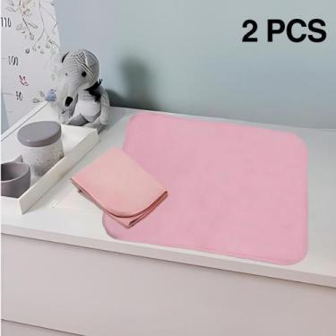 Imagem de 2 Protetores de Colchão 70x50 Absorventes Laváveis Rosa para Desfralde