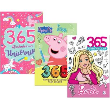 Imagem de Kit 365 Atividades - Unicórnio Peppa Pig Barbie Colorir - Ciranda Cult