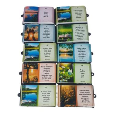 Imagem de Salmos Decorativos Para Geladeira Com Imã Bíblia Religioso Com 10 Unid