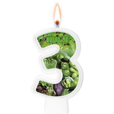 Imagem de Vela 3 Anos Decoração festa Hulk anicersário completo - Regina festa