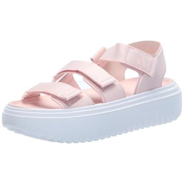 Imagem de adidas Sandália Slyn Slide unissex para adultos, Rosa arenoso/rosa arenoso/quartzo maravilha, 11 Women/10 Men