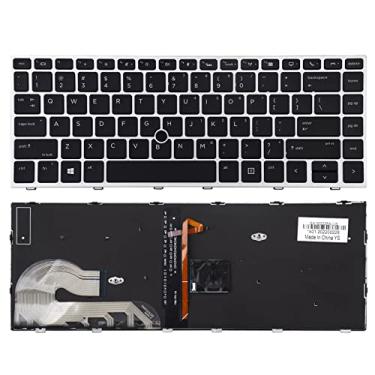 Imagem de SUNMALL Teclado de substituição compatível com HP EliteBook 745 G5 745 G6 840 G5 846 G5 840 G6 846 G6.ZBook 14u G5 ZBook 14u G6 com luz de fundo e ponteiro