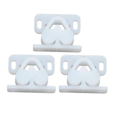 Imagem de Pxiryanlow 3 peças brancas marinhas bola de barco captura porta armário mola placas traseiras trava rolo plástico capturas ferragens de gabinete