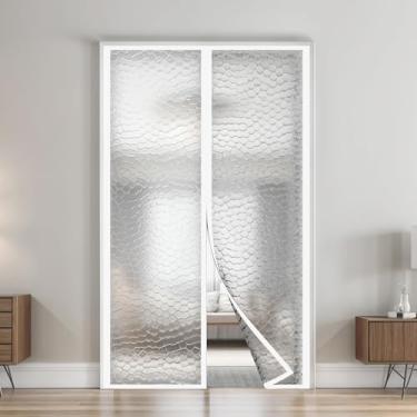 Imagem de Air Jade Cortina de porta com isolamento magnético, porta de tela com isolamento térmico para pátio, quarto, ar condicionado, mantém quente no inverno e fresca no verão, serve para portas de até 86 cm