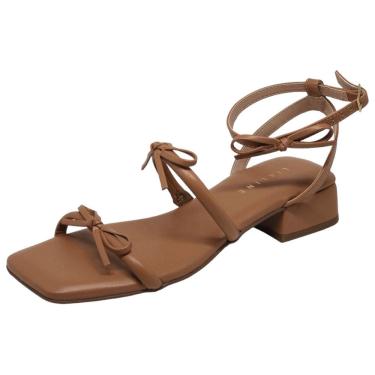 Imagem de Sandalia Feminina Salto Baixo Lacinhos Lia Line 2266.71481