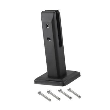 Imagem de Generic Grampo de vidro Suporte de aço inoxidável Clipe de vidro adequado para cerca de piscina de vidro de 10-13 mm de espessura Clipe de fixação de espiga, Preto Fosco, Altura 20cm