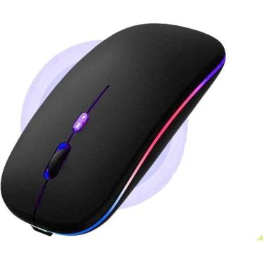 Imagem de Mouse sem fio recarregável wireless led 2.4ghz preto - MOUD