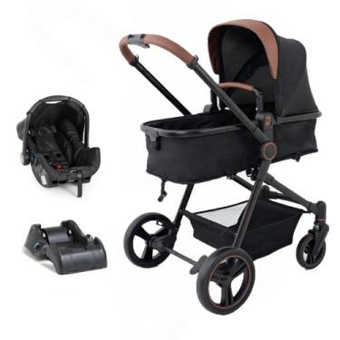 Imagem de Carrinho Ivy Trio Black com Bebê Conforto e Base Galzerano