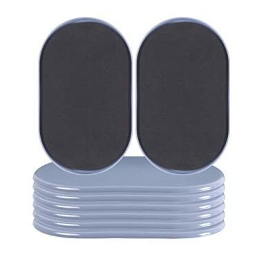 Imagem de Ezprotekt Controles Deslizantes Reutilizáveis para Movimentadores de Móveis Grandes para Pisos de Carpete e Madeira - 8 Pacotes Protetor de Almofadas Móveis Ovais de 9-1/2 "Para Sofá-Cama Resistente,